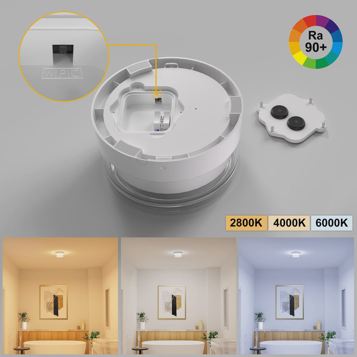Moderne LED Wandlamp 9W Rond & Vierkant - Waterdicht IP65 CCT Smokey Grey