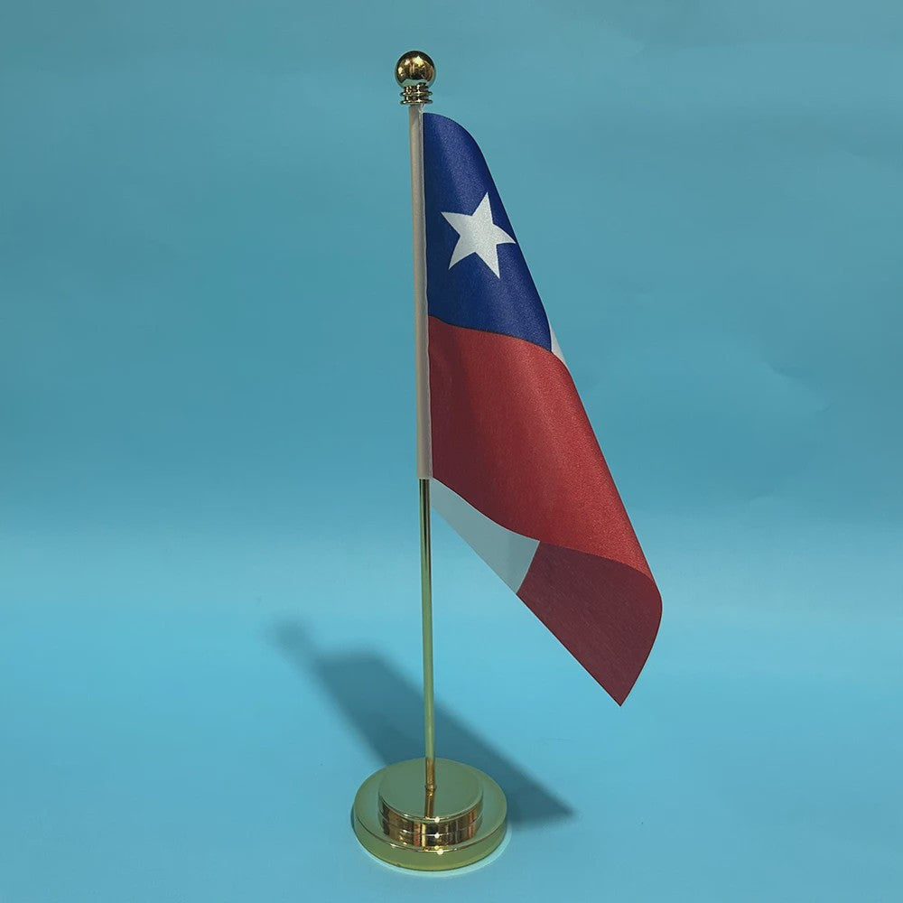 Chile Bureauvlag 14x21cm met Standaard - Officiële Decoratie