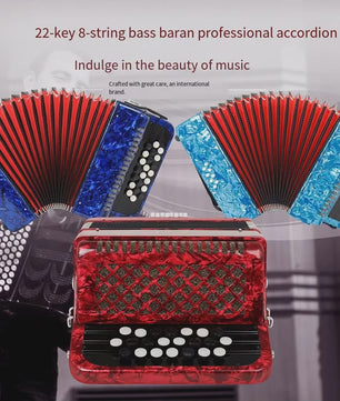Professionele 22-Toets 8-Bas Accordeon voor Beginners en Gevorderden
