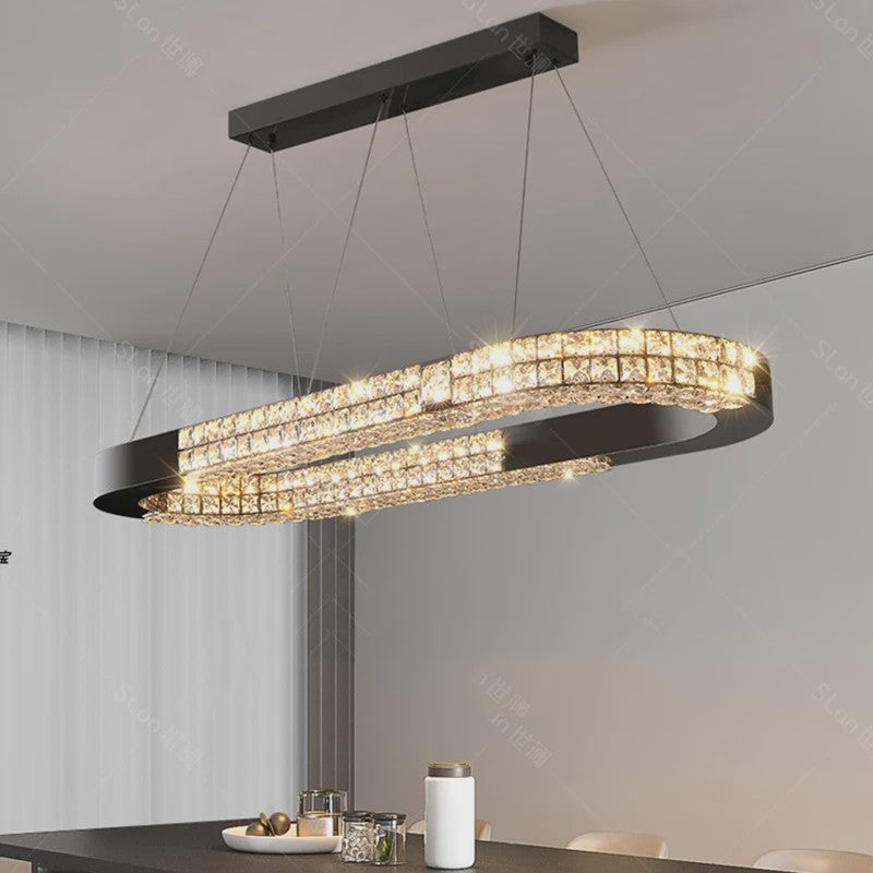 Luxe Kristallen Plafondlamp - Moderne Hanglamp voor Eetkamer & Woonkamer