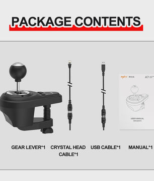 PXN A7 Gaming Shifter: 6+R Versnellingen, P-Brake & High-Low Knop, USB/RJ11/DIN