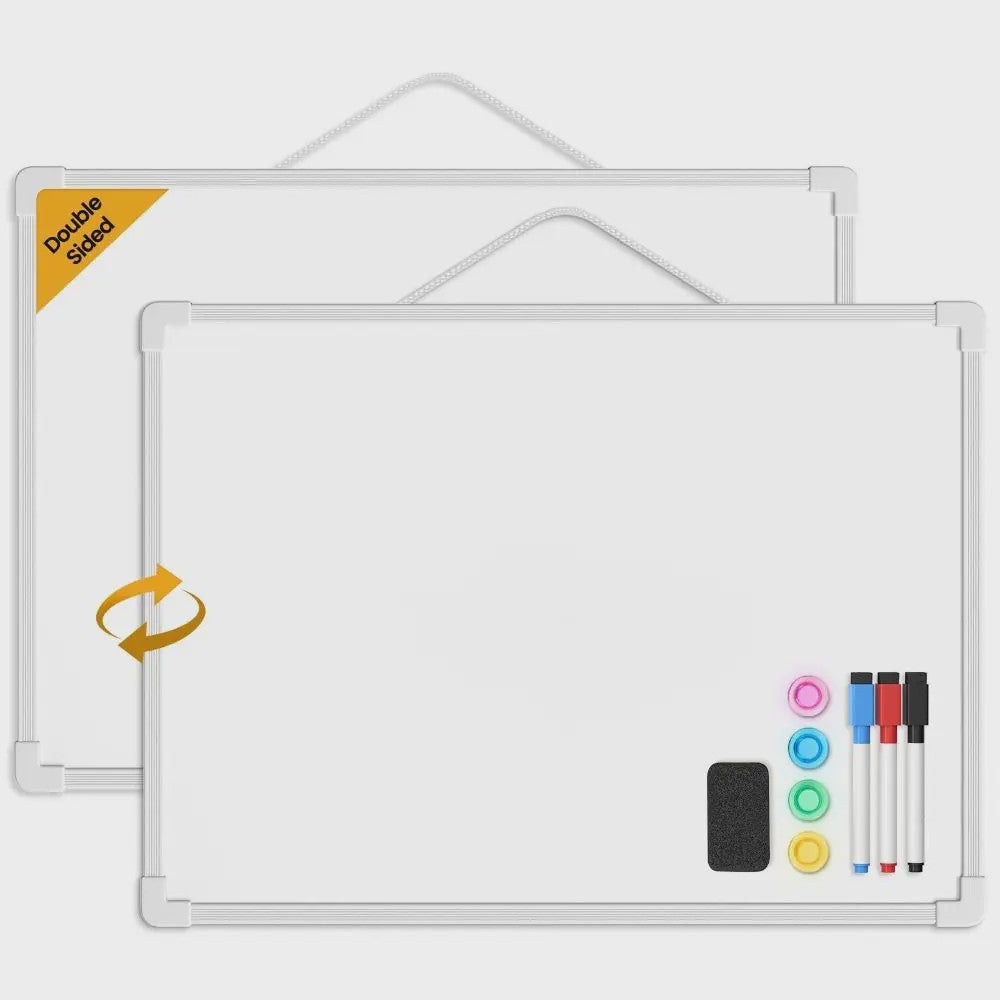 Dubbelzijdig Magnetisch Whiteboard 40x30cm met 3 Markers en 4 Magneten
