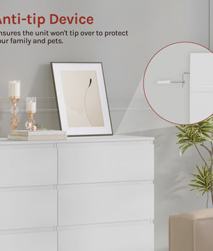 Moderne Witte Ladekast met 4 Lades - Opbergkast voor Woonkamer, Slaapkamer, Hal