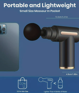 Draagbaar Massagepistool met LED Touchscreen en 4 Opzetstukken