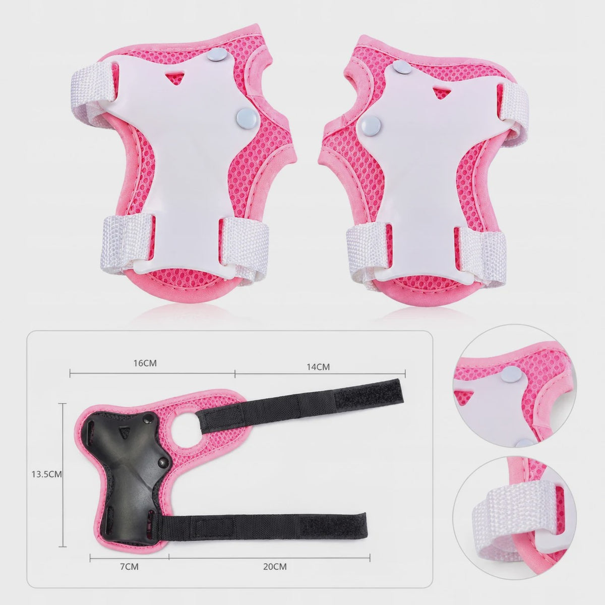 Kinder Helm & Beschermers Set Roze - Verstelbaar voor Fiets, Skateboard, Scooter