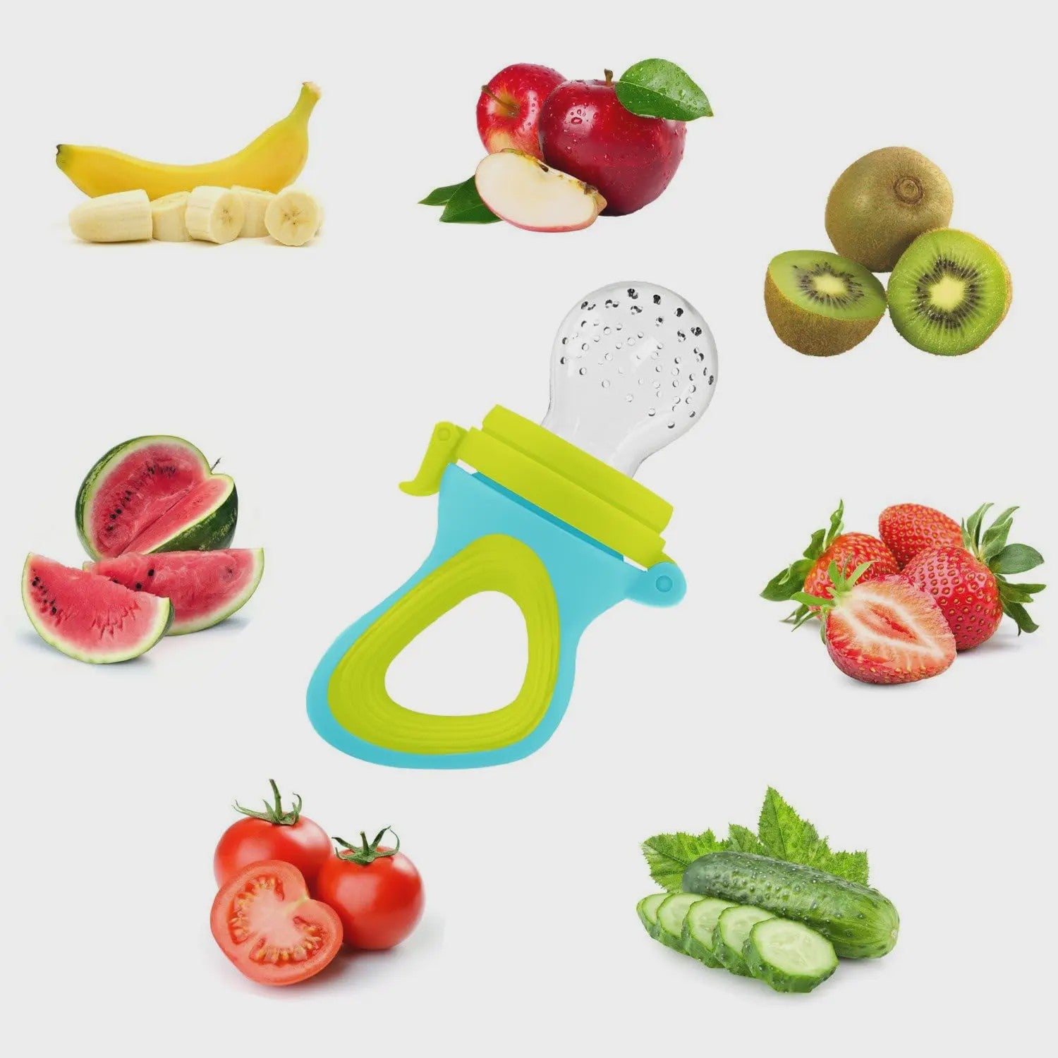 Baby Voeding Set: Silicone Fruit Speen & Lepel Flesje voor Baby's en Peuters