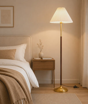 Moderne Plissé Stoffen Vloerlamp met 3 Kleurtemperaturen & Voetschakelaar | Sfeerverlichting voor Woonkamer, Slaapkamer, Kantoor