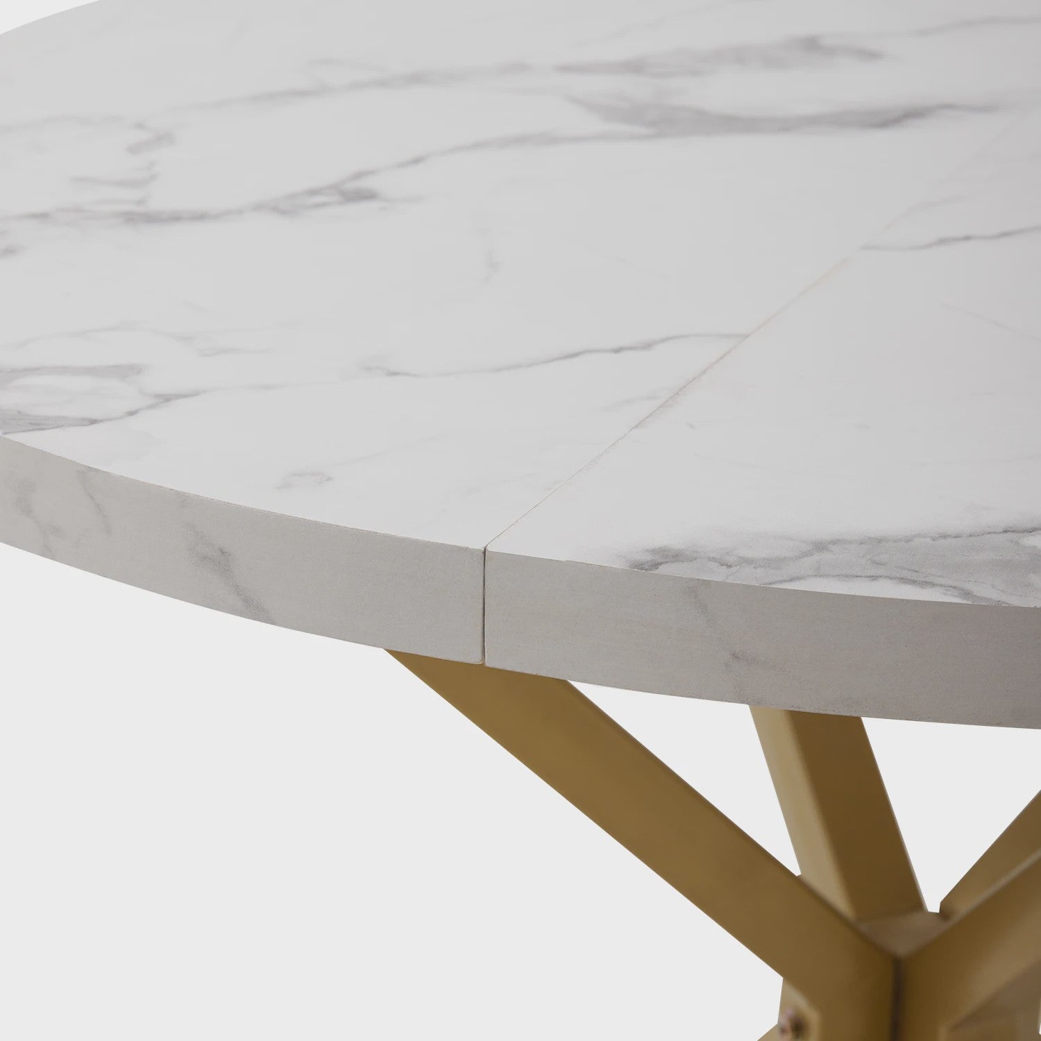 Moderne Ronde Eettafel 100cm met Marmerlook - Luxe en Stijlvol Design