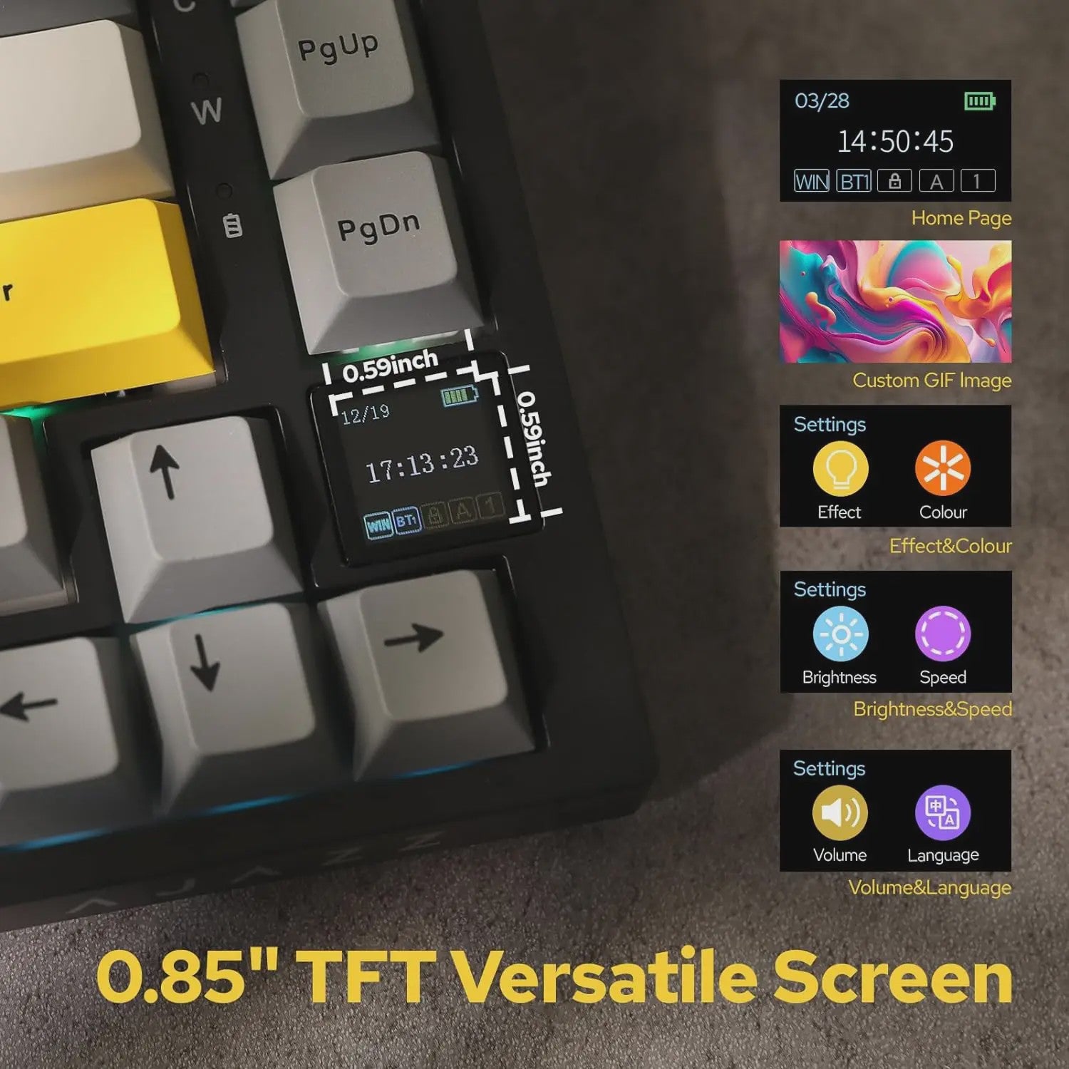 AJAZZ AK820 Pro Mechanisch Gaming Toetsenbord - Draadloos Bluetooth/2.4G/USB-C, Hot-Swappable, Gasket Mount, RGB