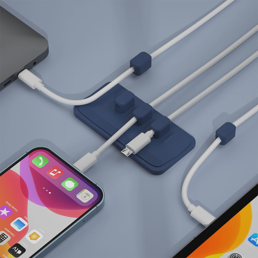 Magnetische Kabelhouder Bureau - 5 Clips voor Orde in USB & Lightning Kabels