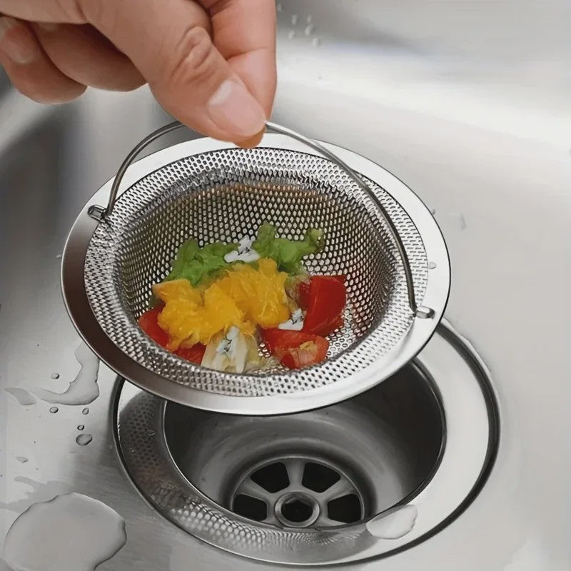 RVS Afvoerzeef met Handvat - Keuken, Douche & Bad - Voorkomt Verstoppingen