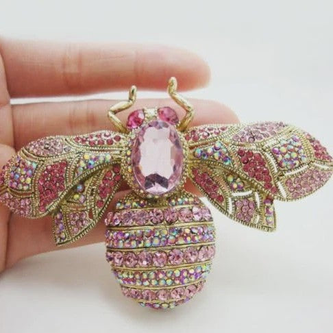 Luxe Bijen Broche met Kristallen - Vintage Baroque Stijl