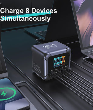 420W GaN Snellader met PD3.1: 140W USB-C Laadstation voor Laptops, Smartphones & Meer