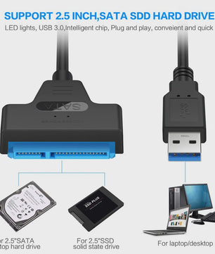 SATA naar USB 3.0/2.0 Adapterkabel voor 2.5 inch HDD/SSD - 6 Gbps