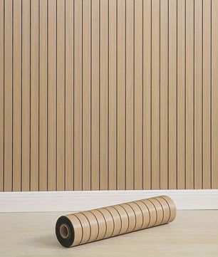 3D Houten Lamellen Behang - Zelfklevend, Waterdicht & Verdikkend - Wanddecoratie