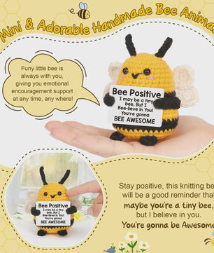 Schattige Gehaakte Bij - Motiverende Decoratie & Positieve Energie Cadeau