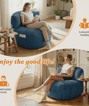 Comfortabele Corduroy Beanbag Fauteuil - Zachte Zitzak Bank voor Volwassenen