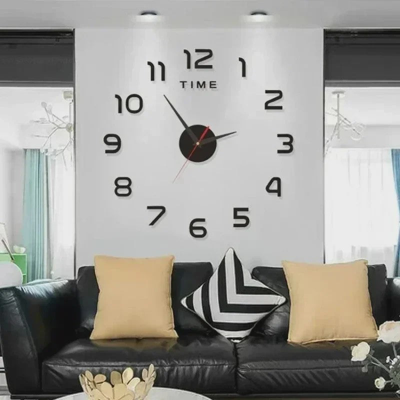XL Lichtgevende Wandklok Stickers - DIY Klok voor Woonkamer & Slaapkamer