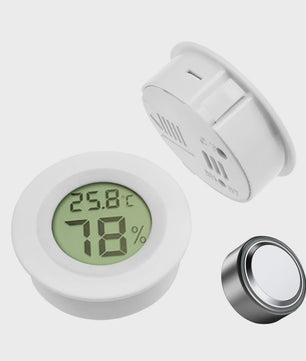 Inbouw Digitale Thermo-Hygrometer met Batterij - Zwart/Wit