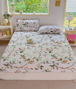 3-delige Beddengoedset met Print: Zacht, Comfortabel, 1 Hoeslaken + 2 Kussenslopen (zonder vulling)