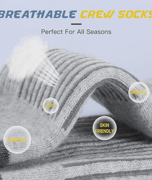 5 Paar Sportsokken Heren & Dames - Ademend, Comfortabel & Duurzaam - Crew Sokken voor Sport & Outdoor