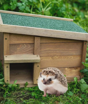 Houten Egelhuisje met Vilt Dak - Veilig Natuurlijk Nest voor Tuindieren