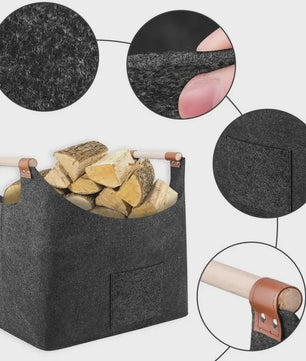 Stijlvolle Vilt Houtmand met Houten Handvatten - Opvouwbaar en Praktisch