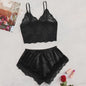 Dames Pyjamaset Satijn met Kant - Sexy Cami Top en Shorts Nachtkleding Zomer