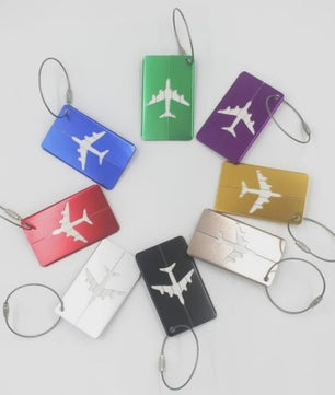 Aluminium Bagagelabel met Vliegtuig Design - Anti-verlies Kofferlabel