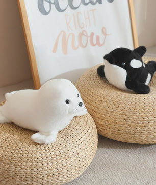 Kawaii Pluche Dieren Knuffels: Walvis, Dolfijn, Haai & Zeehond - 28cm
