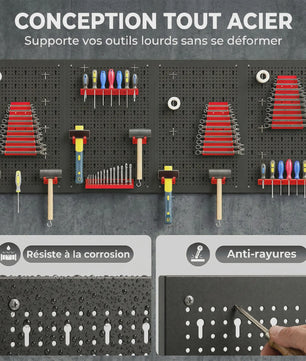 4-delige Metalen Pegboard Organizer Set met Haken en Beugels voor Gereedschap