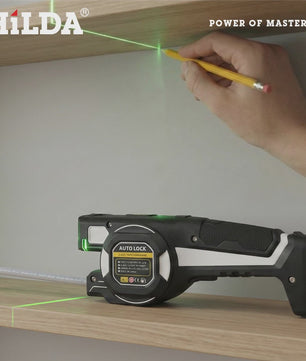 HILDA Laser Meetlint met Groen Laserwaterpas & Automatische Vergrendeling - USB Oplaadbaar