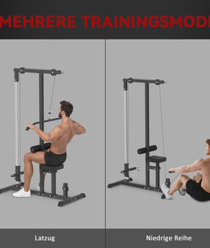 Homcom Krachtstation met Katrol en Verstelbare Zitting - Home Gym Fitness Apparaat