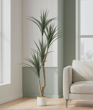 Realistische Kunst Dracaena Marginata Boom - 165cm Hoge Kunstplant in Pot voor Binnen Decoratie
