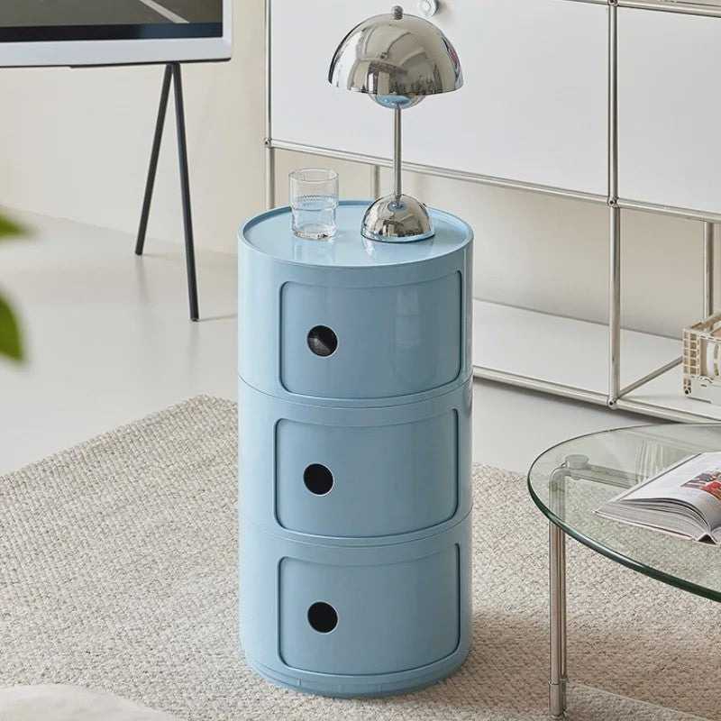 Moderne Ronde Nachtkastje - Minimalistisch Plastic Bijzetkastje