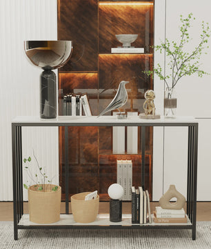 Moderne Console Tafel 120cm met Sintered Stone Top en Metalen Frame