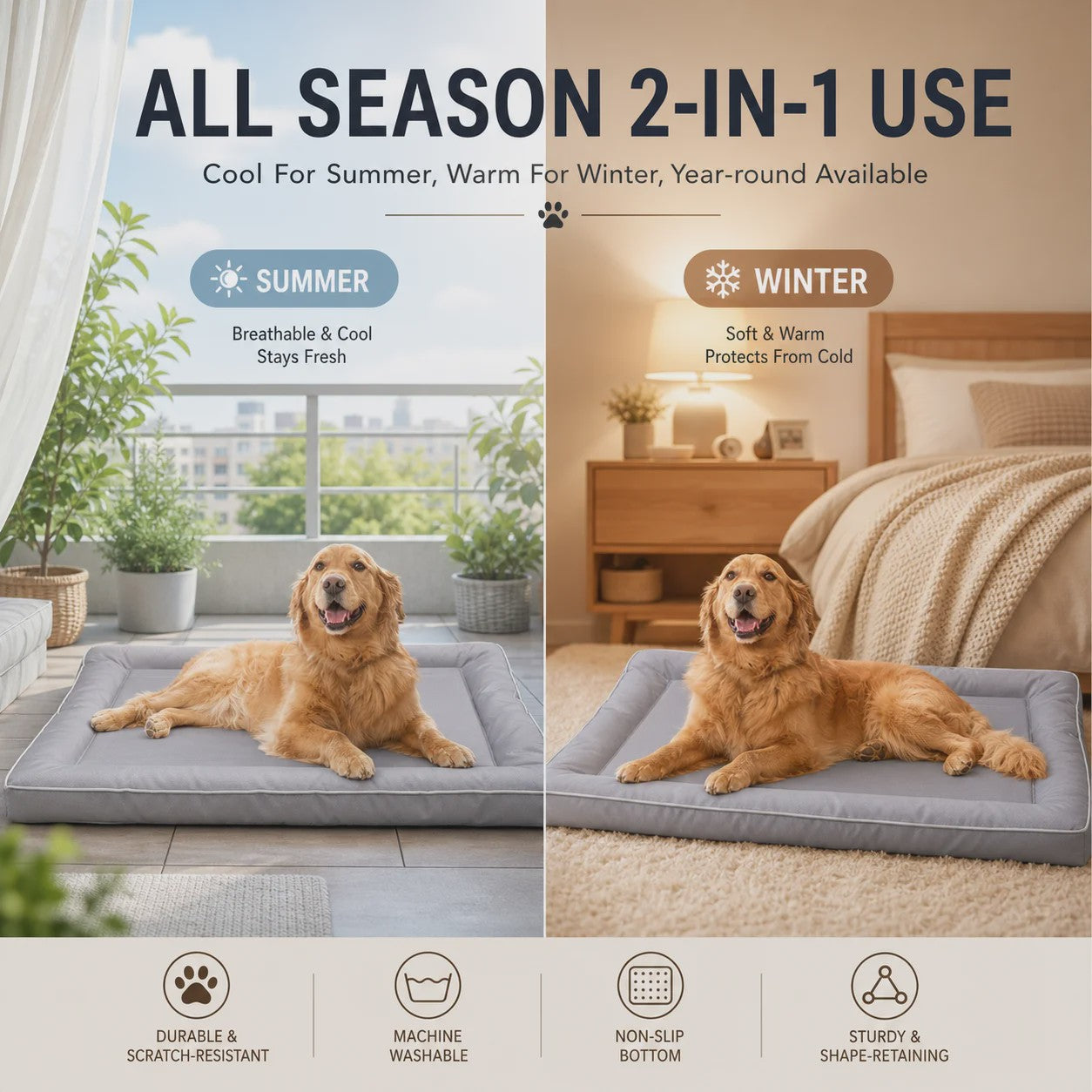 Waterdichte Anti-Kauw Hondendeken - Wasbaar & Antislip - Voor Grote Honden & Katten - Alle Seizoenen