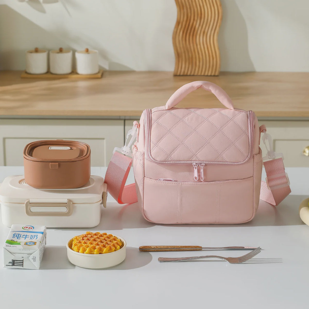 Stijlvolle Nylon Lunchtas - Draagbare Geïsoleerde Lunchbox voor Dames | Houd uw Maaltijd Vers