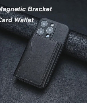 Magnetische Lederen Kaarthouder Wallet voor iPhone 16/15 Serie - Magsafe Compatibel