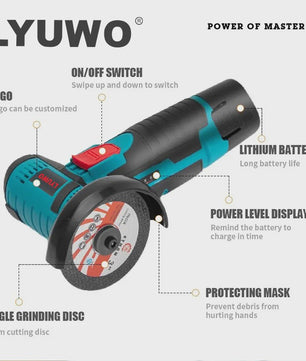 Draadloze Mini Haakse Slijper 12V - Compacte Krachtpatser voor Precisiewerk