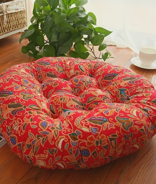 Rond Dik Vloerkussen - Tatami Meditatie Zitkussen, Wasbaar & Comfortabel