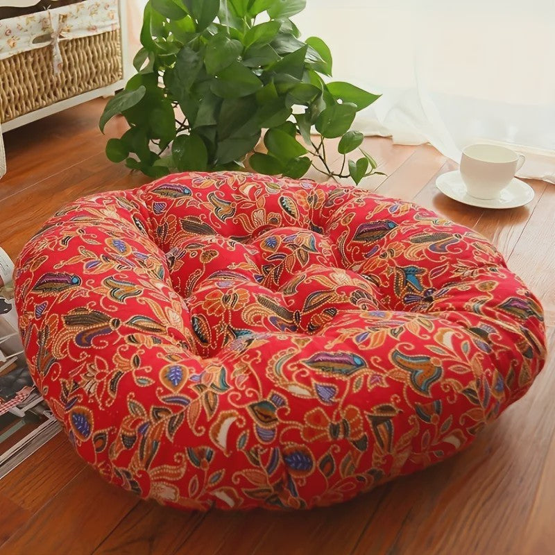 Rond Dik Vloerkussen - Tatami Meditatie Zitkussen, Wasbaar & Comfortabel