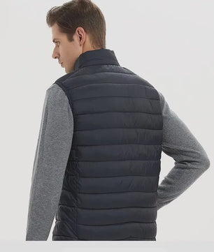 Herfst/Winter Heren Gevoerd Vest - Stijlvol en Warm met Opstaande Kraag