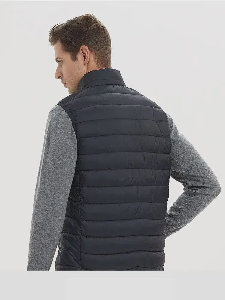 Herfst/Winter Heren Gevoerd Vest - Stijlvol en Warm met Opstaande Kraag