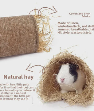 Natuurlijke Gras Tunnel Nest voor Konijnen, Cavia's & Chinchilla's - Speelgoed & Schuilplaats
