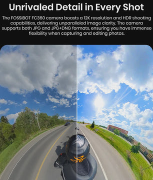 FOSSIBOT FC360 8K Actiecamera met IP68 Waterdichtheid en Invisible Selfie Stick