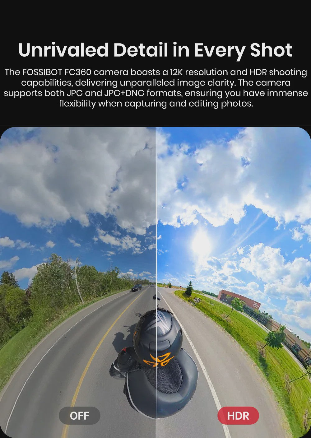 FOSSIBOT FC360 8K Actiecamera met IP68 Waterdichtheid en Invisible Selfie Stick