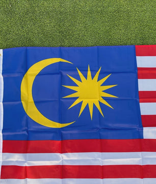 Maleisische Vlag 150x90cm - Polyester, Dubbel Gestikt