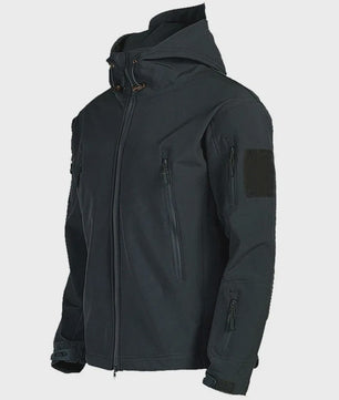 2024 New Fashionable Shark Skin Soft Shell Jacket Men's Tactical Windproof Waterproof Jacket Men's Jacket Hooded Jacket