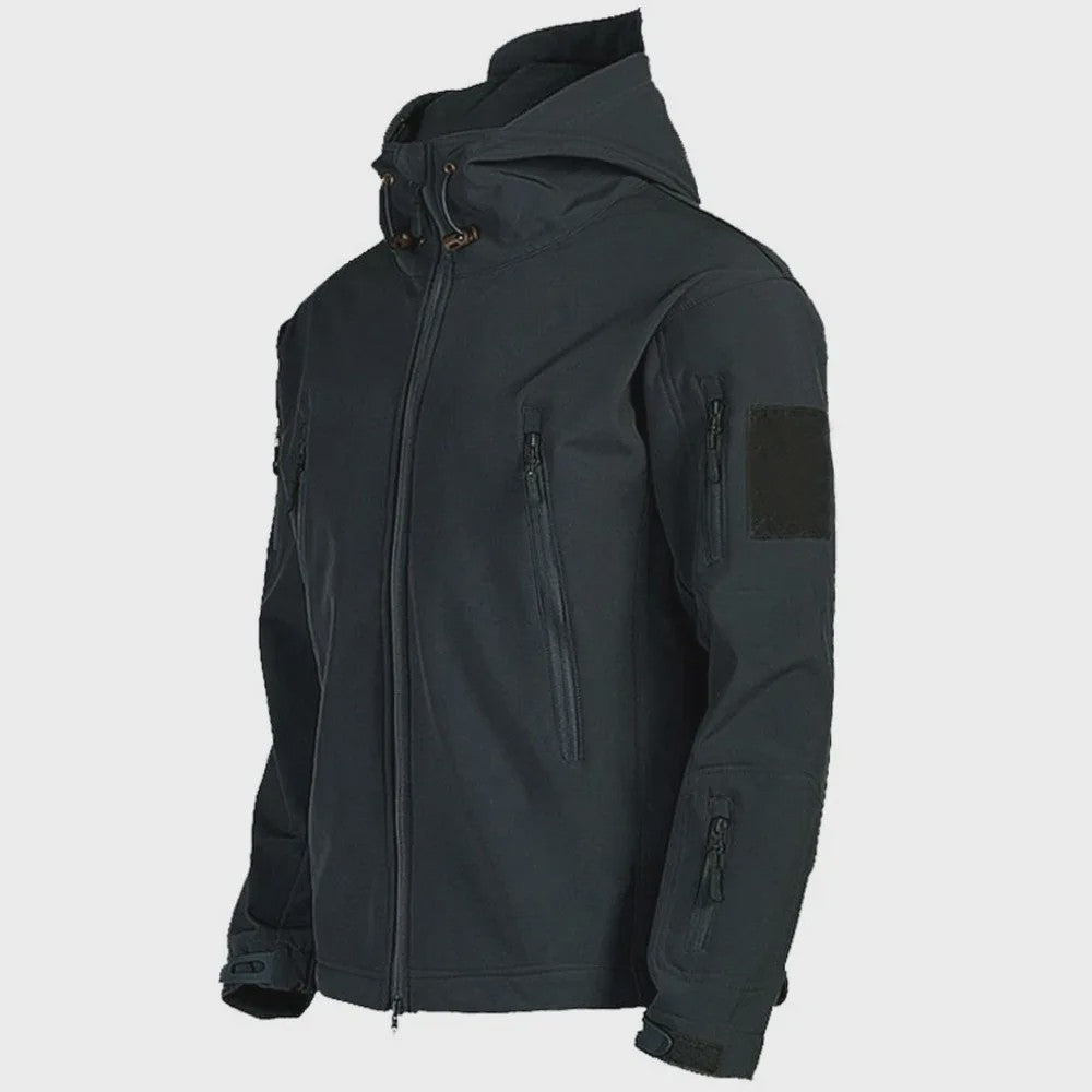 2024 New Fashionable Shark Skin Soft Shell Jacket Men's Tactical Windproof Waterproof Jacket Men's Jacket Hooded Jacket